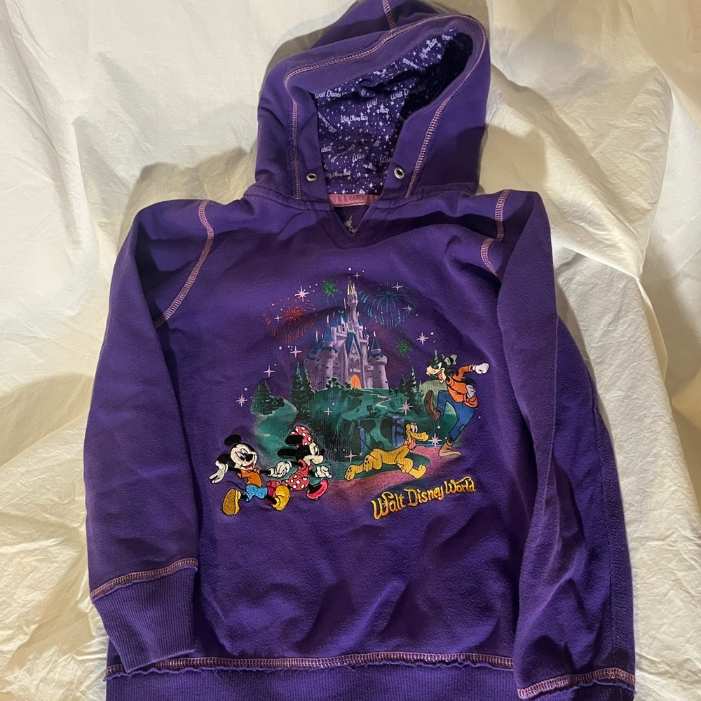 Disney Kids Purple Hoodie with Castle and Characters